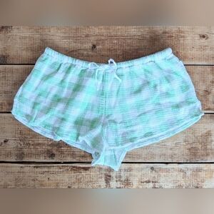 Green Gingham Knit Lounge Shorts Size S